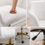 Chaise de bureau moderne pivotante à 360 ° en tissu moderne avec pieds en métal doré et roulettes universelles pour l'intérieur