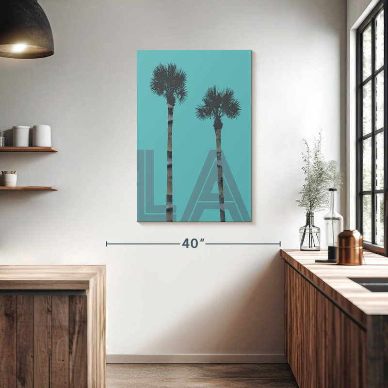 Aime Palm Trees LA - bleu, H 39 po x l 26 po