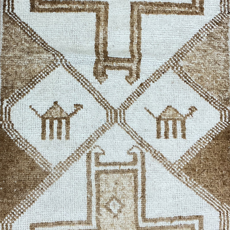  Handmade Turkish Oushak Wool Runner