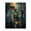 Horloge murale géométrique rétro City Blue-99636854
