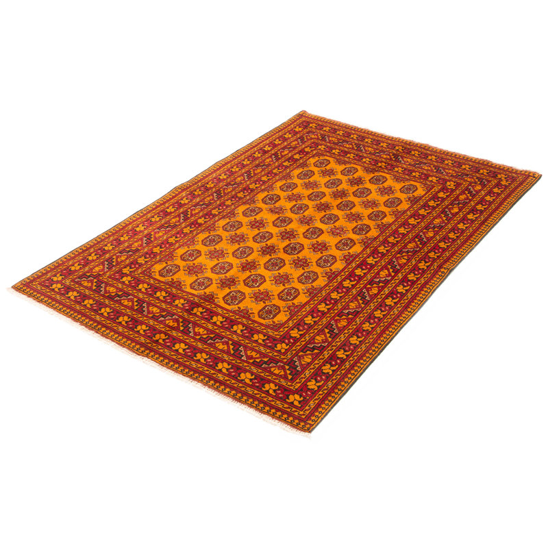 Tapis brun clair en laine noué à la main de conception unique 5 pi 2 po x 7 pi 10 po Kargahi