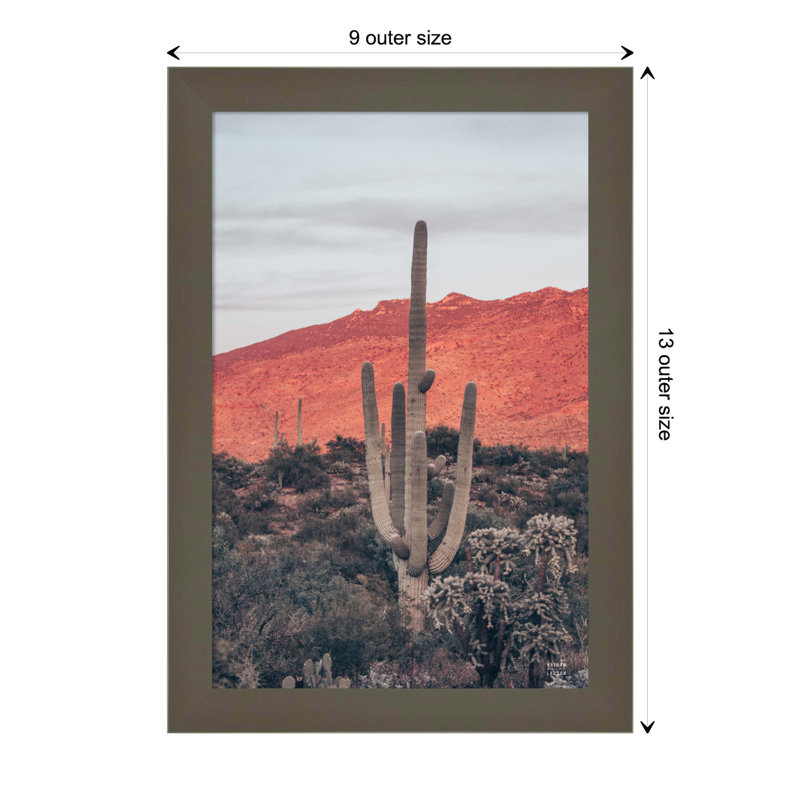 Sunsets And Saguaros by Nathan Larson, Gray, 13" H x 9" W x 1" D