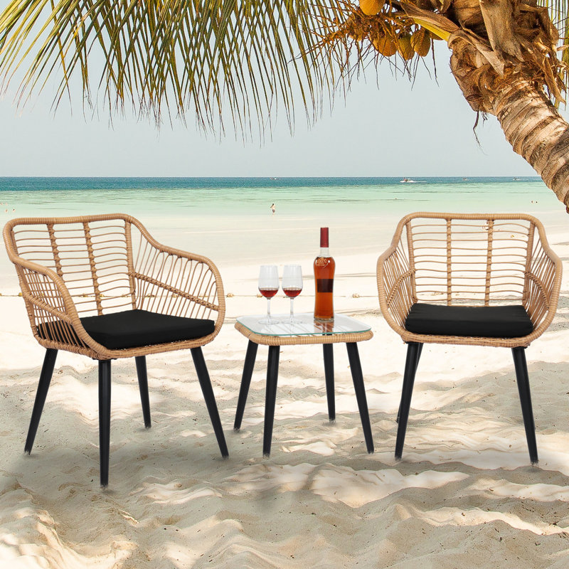 Cahn Patio 3-Piece Polyethylene Conversation Set