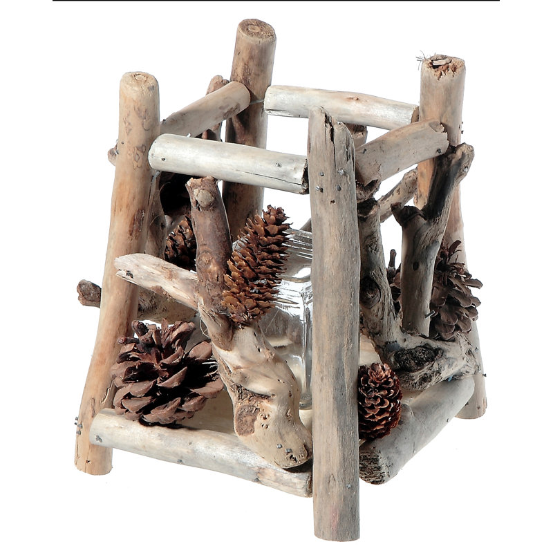 Porte-bougie Twig and Pinecone, H 8 po x l 5 po x P 5 po