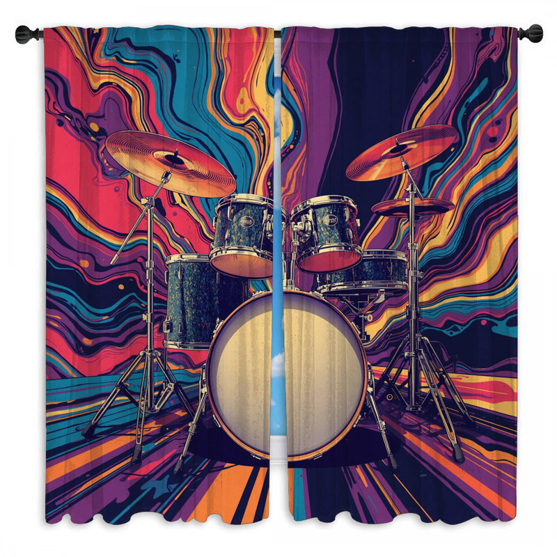 Ensemble de rideaux de fenêtre colorés et rideaux obscurcissant - 2 panneaux, 40 po x 61 po - 2 panneaux, Sheer