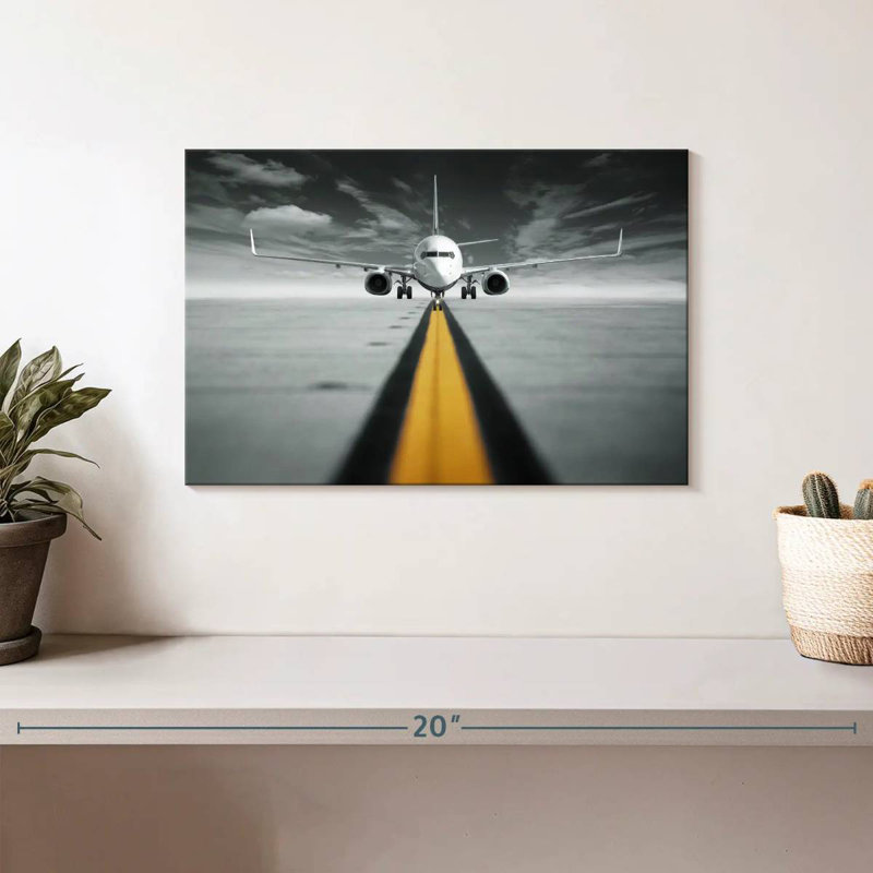 Mehar avion sur la ligne jaune, H 8 po x l 12 po