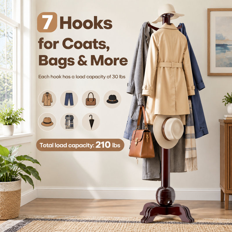 Solid Wood Freestanding 7 - Hook