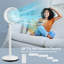 Ventilateur de plancher portatif oscillant de 9 po avec 3 hauteurs et vitesses réglables