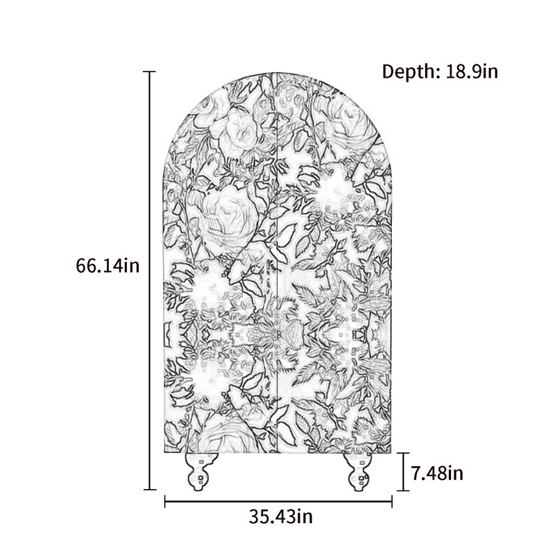 Armoire arquée avec tablettes et portes