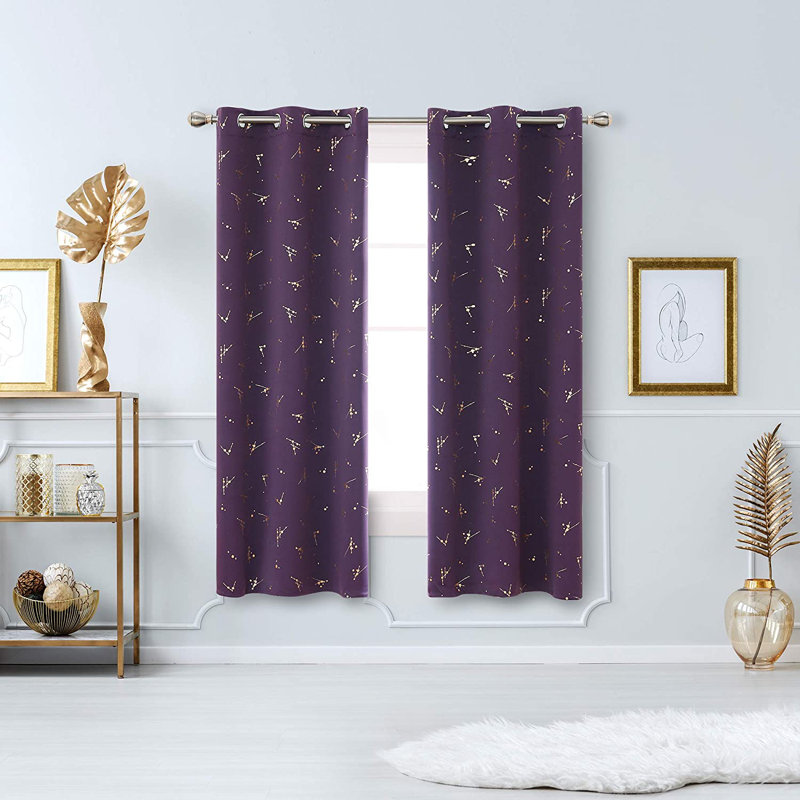 Makvala Room Darkening Curtain Pair, Purple Grape, 52" W x 45" L