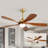  52"Ceiling Fan With Light And Remote Control, 6-Speed Reversible Quiet Dc Motor, 3 Color Temperatures Led Light, 3 Timer Settings, Adjustable Height For Large Room, Bedroom, Living Room,Walnut-1614787045-1614787040