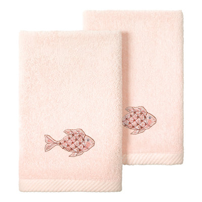 FIGI 2PC Embellished Bath Towel Set 2 Piece Turkish Cotton Towel Set