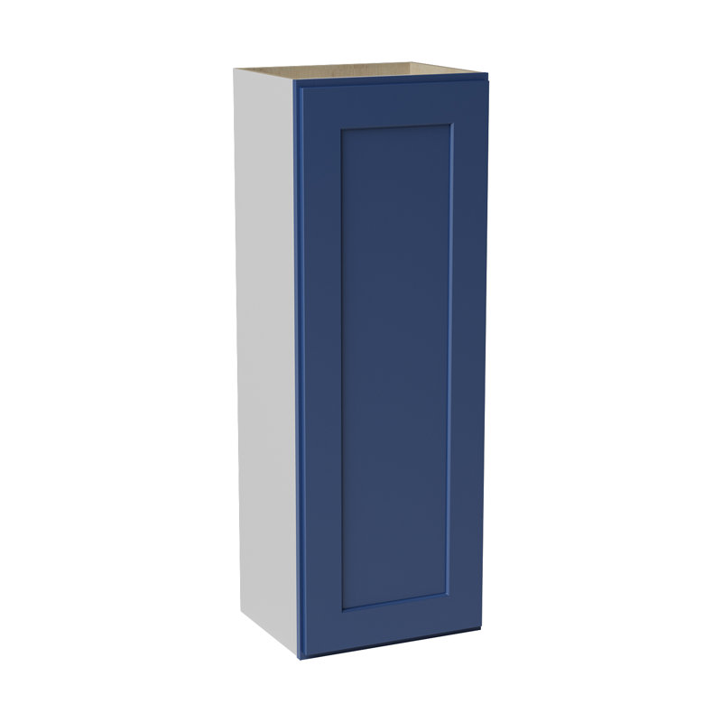 Armoire de cuisine en bois massif prête à assembler, H 42 po x l 15 po x P 12 po, Shaker bleu