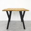 Karlee Oak Rectangular Wood Top Dining Table with Steel Base-395739830-395739832