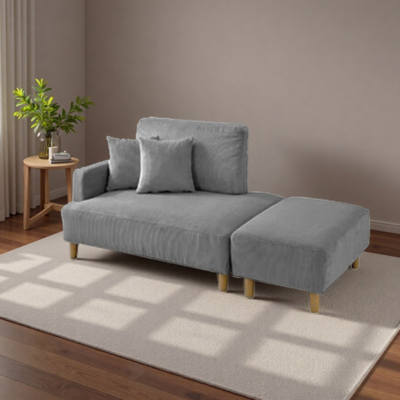 Chaise longue de luxe avec éponge de densité, Orienté à gauche (vu de face), Gris foncé