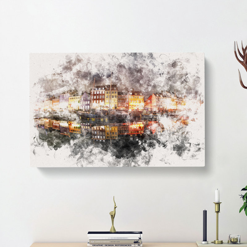 Nyhavn Canal in Denmark - Wrapped Canvas, 50cm H x 76cm W x 3cm D