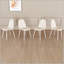 Ensemble de 4 chaises de salle à manger modernes, siège rembourré en tissu de lin-1431255485-1431255483