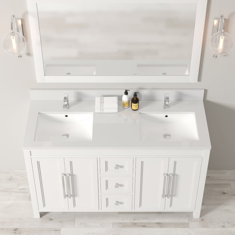 Meuble-lavabo Belluno 60 po Merelus, Blanc