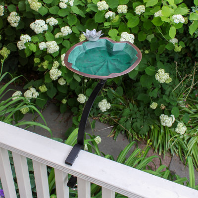Bain d'oiseaux Lilypad avec support de fixation sur rail
