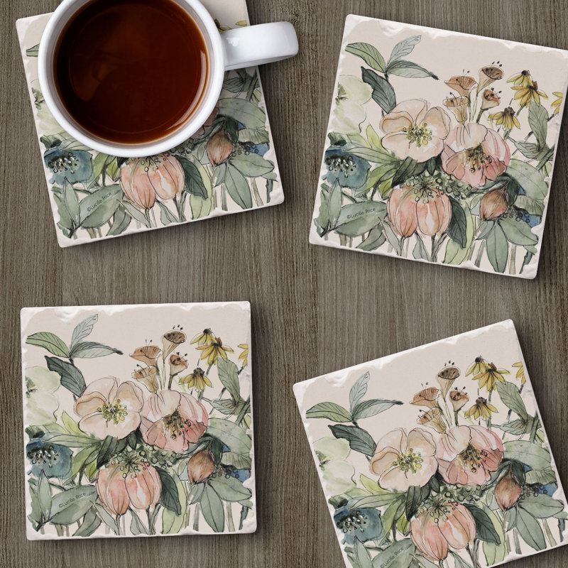 Ensemble de 4 sous-verres en pierre