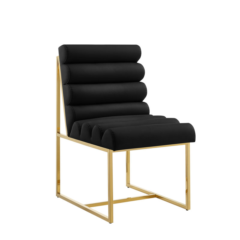 Chaise de salle à manger Khole, Noir, Or