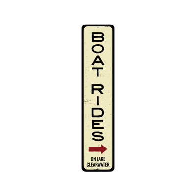 Hindrik Boat Rides Vertical Custom Aluminum Sign