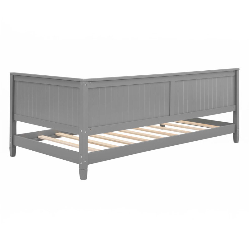 Lit de jour / canapé en bois, Gris, Lit simple