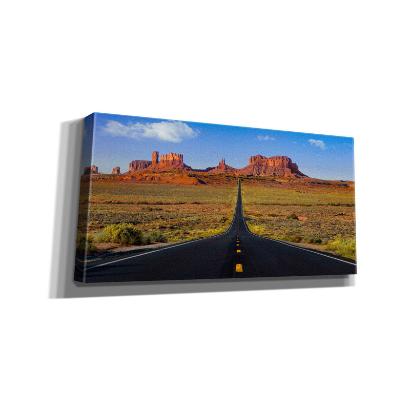 'Monument Valley Road' by Jonathan Ross, Canvas Wall Art, 12" H x 24" W x 0.75" D