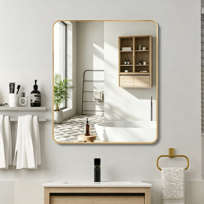 Miroir mural doré pour salle de bain 30 "x 36"