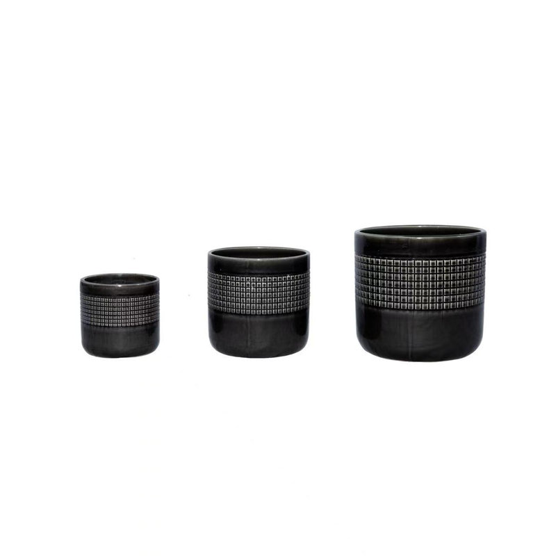 High-quality ceramic flower pots, Black