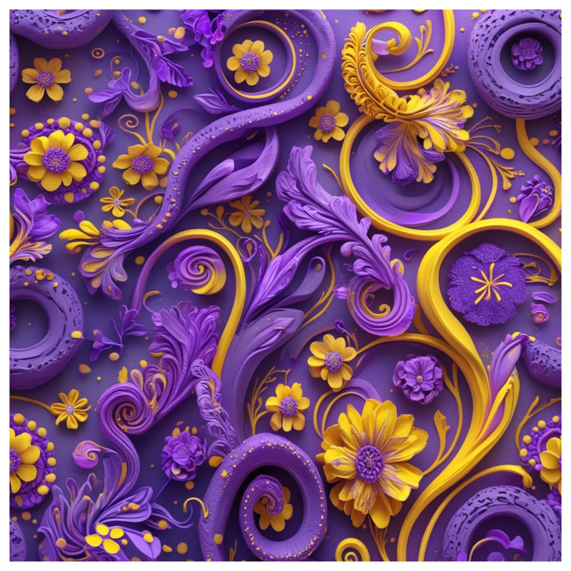 Housses de couette tourbillons mauves et jaunes, Lit simple