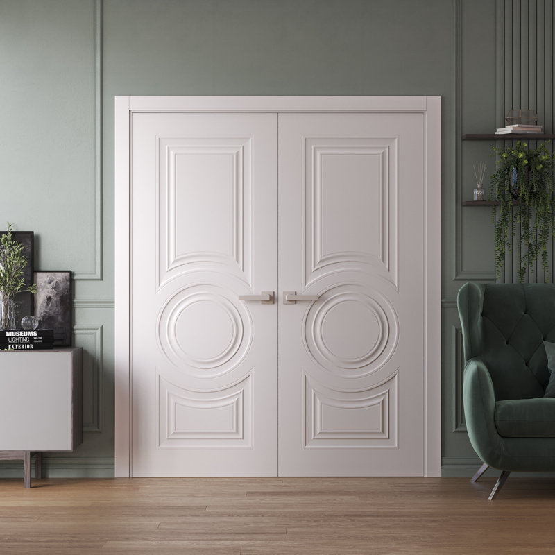 Portes intérieures intérieures | Essentiel 1801 blanc | Cadre de panneau intérieur en bois massif | Portes de chambre à coucher pour garde-robe