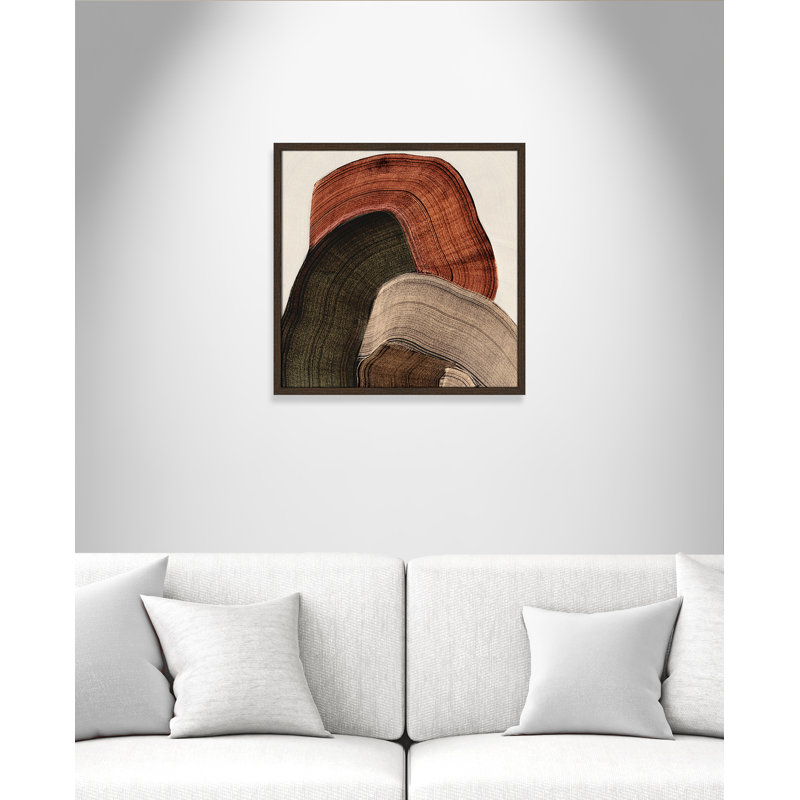 Folded Earth I Print by , L 23,5 po x H 23,5 po, Framed Print, Walnut Woodgrain