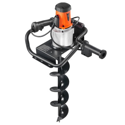 Electric Post Hole Digger, 5.71 In Auger Bit With 1500W Powerful Motor, 140 RPM Alloy Steel Earth Auger Drill Bit With 10.24 In Extension Rod, For Post Hole Digging, Drilling & Tree Planting