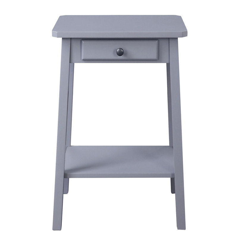 Table de bout grise avec tablette inférieure