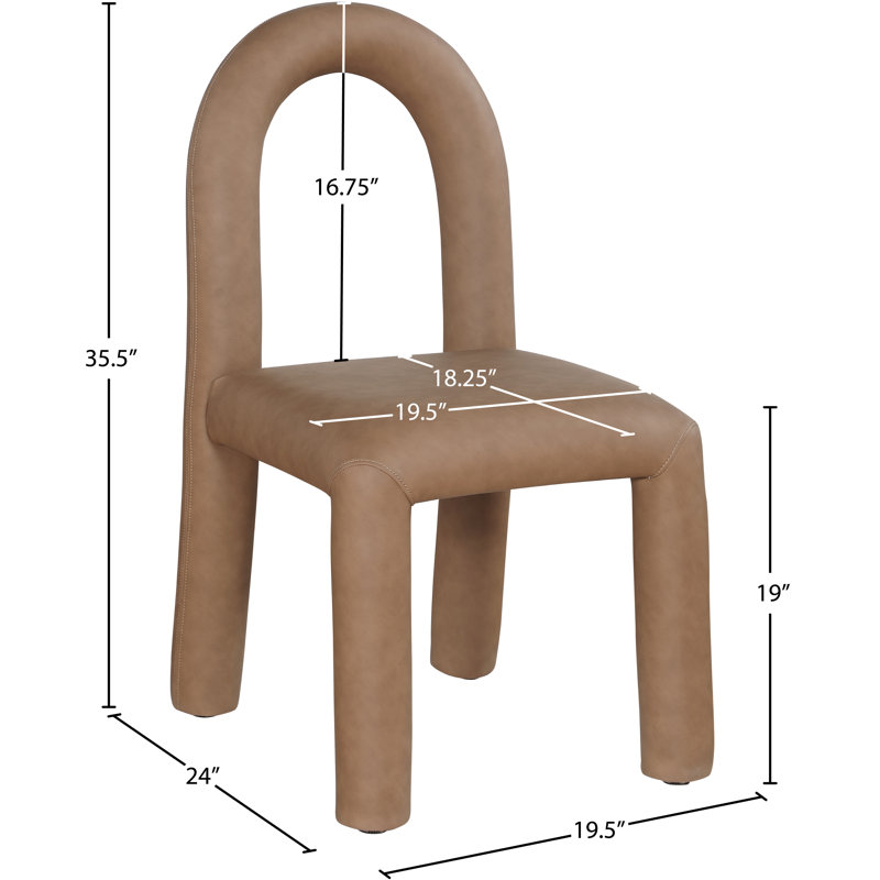 Chaise Amari, Brun, Cuir végane