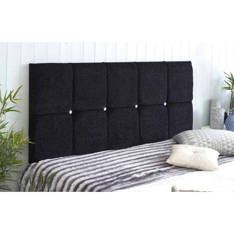 Shearer Upholstered Headboard, Kingsize (5'), Black Chenille