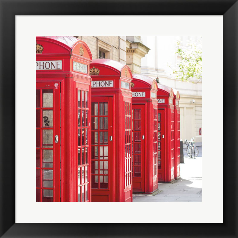 «Covent Garden Téléphone Boxes» par Keri Bevan, art mural encadré