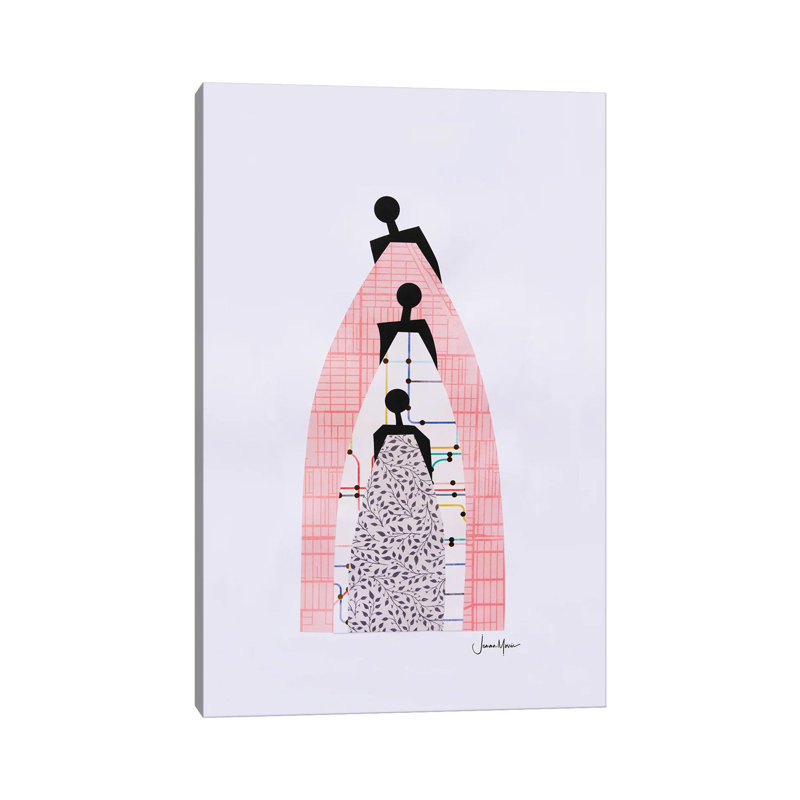 Standing On The Shoulders Of Our Ancestors by LouLouArtStudio - Wrapped Canvas Print, 20.32 cm H x 30.48 cm W