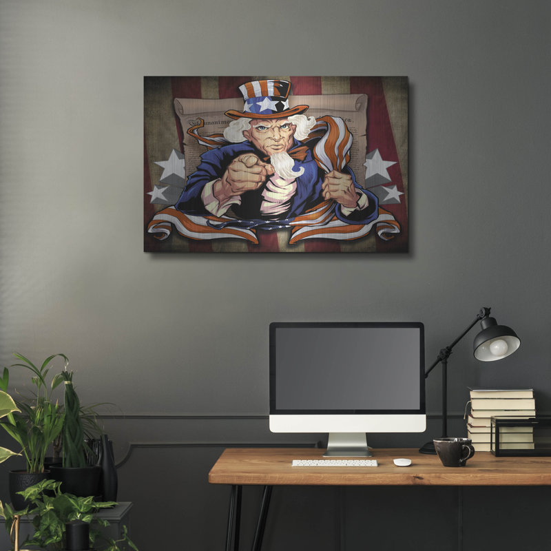 «Uncle Sam Patriot Personnage» par Flyland Designs, H 24 po x l 36 po