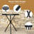 3-Piece Folding Bistro Set with Round Glass Table & 2 Metal Chairs,  All Weather Heavy Duty Table And Chairs Set Of 2-1572422970