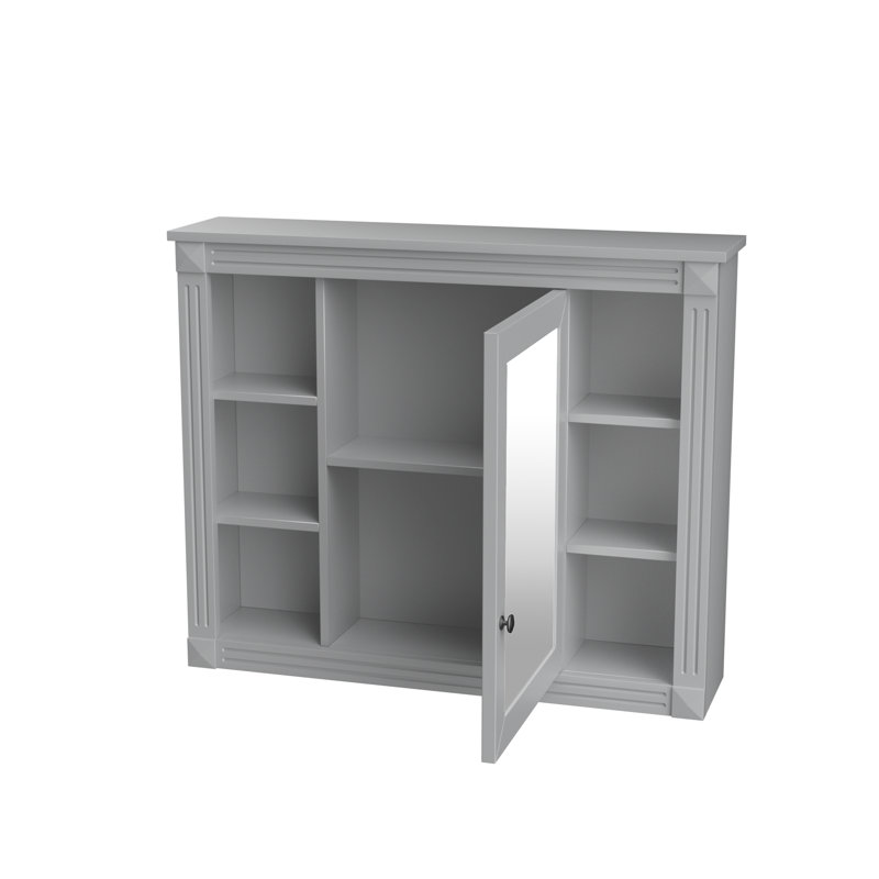 Armoire de rangement murale de salle de bain 35 po x 28 po, Gris