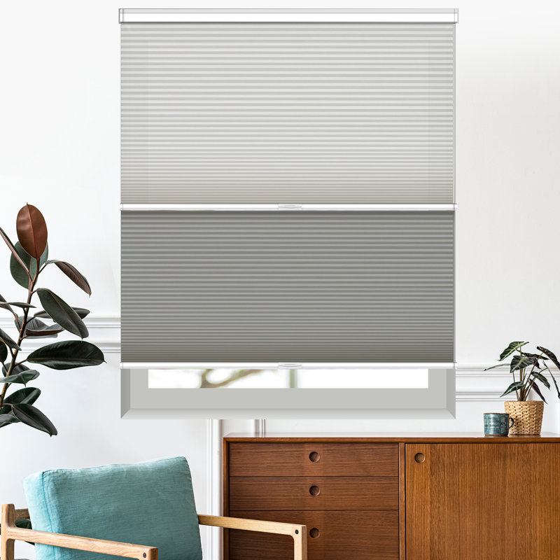 Chainless Day and Night Cellular Shade, Gris, L 41 po x L 48 po