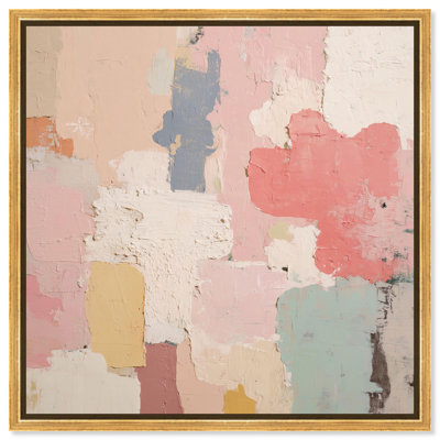 Impression sur toile patinée par Art Remedy, cadre doré, 20 x 20