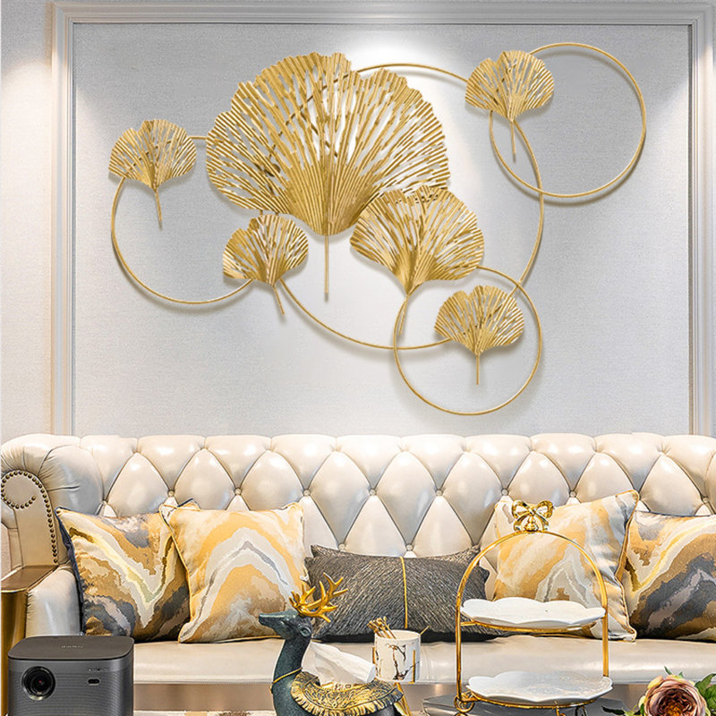 Décoration murale ginkgo doré