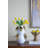 Two-Tiered Ceramic Vase With Ornate Accents For Home Decor And Floral Display
