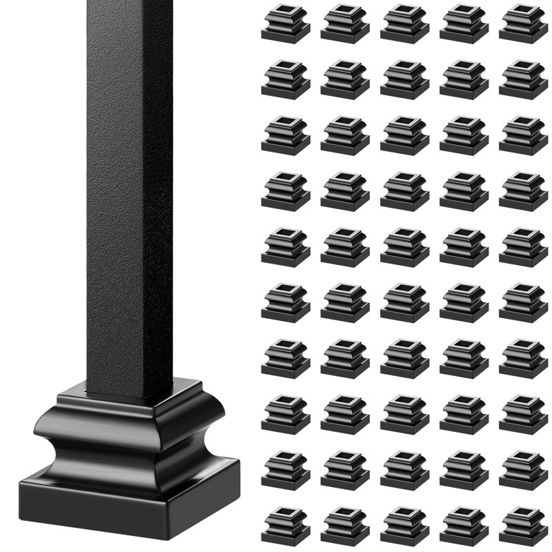Satin Black Aluminum Alloy Staircase Baluster Shoes Set