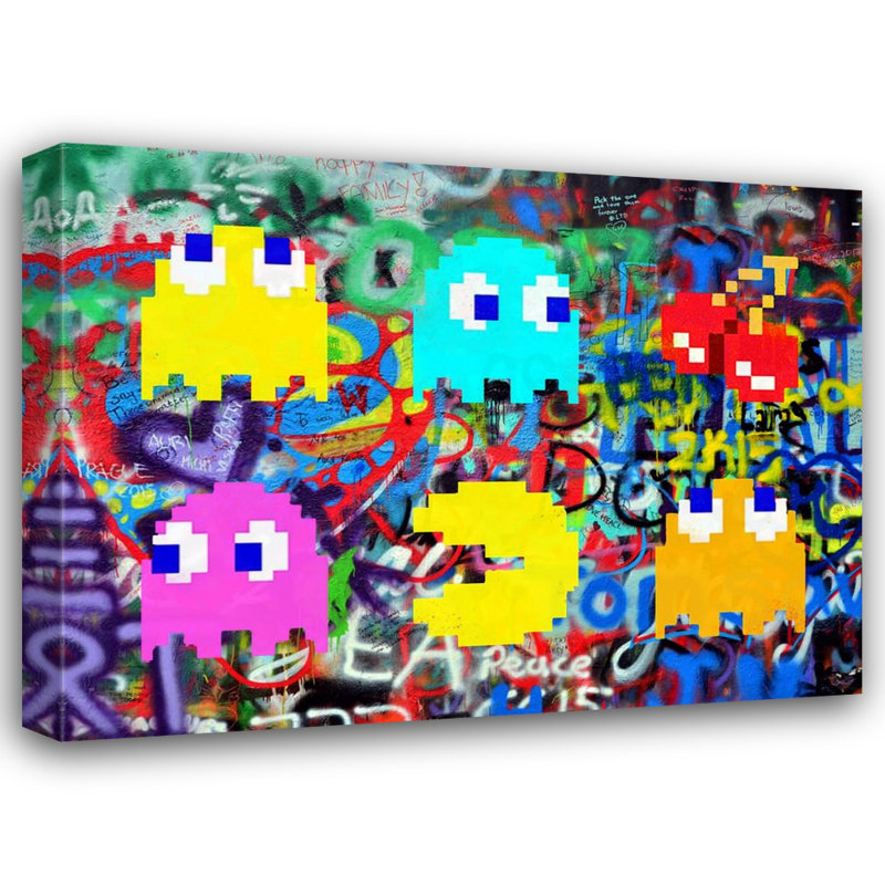 Pacman par Stephen Chambers, impression sur toile tendue, L 18 po x H 15 po