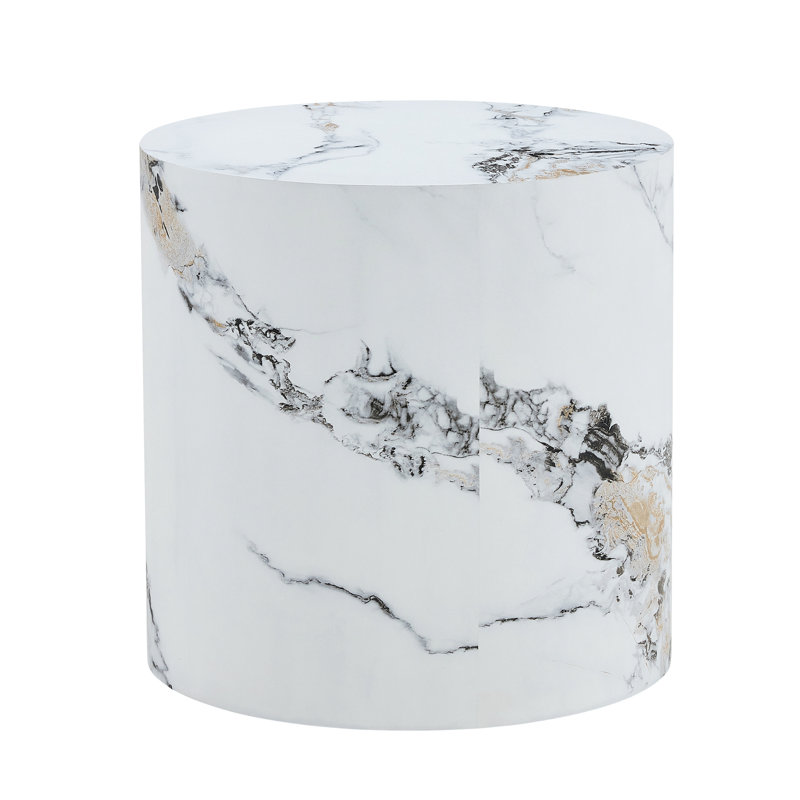 Cylindrical Table With Patterned Design