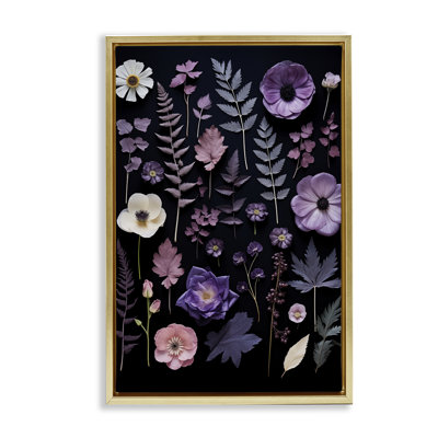 Cadre flottant à fleurs mixtes mauves, design par Heidi Kuntz